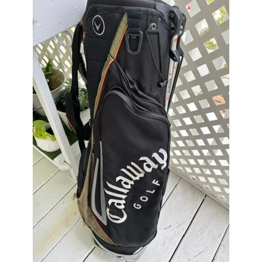 Callaway Golf Stand Bag Black Grey Orange 8 Pocket Dual Strap Stand Legs Tested*